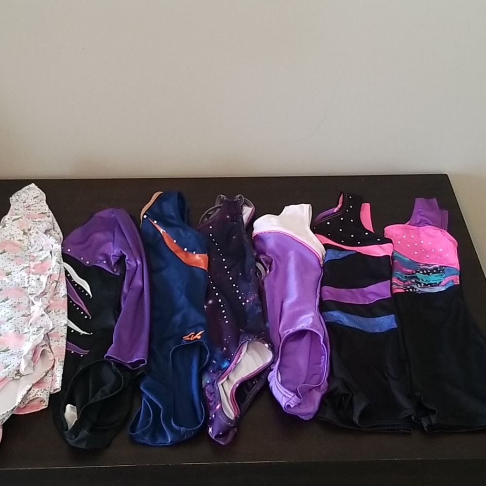 Dance Gymnastics Leotards LOT 7 Pieces - Sz 4 to 6